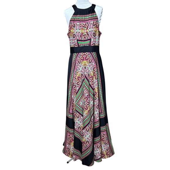 Eliza J. Women's Scarf Print Halter Neck Maxi Dress. Size 12 - Picture 1 of 9